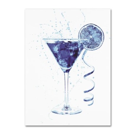 Trademark Fine Art Michael Tompsett 'Cocktail Drinks Glass Watercolor IV' Canvas Art, 35x47 MT01463-C3547GG